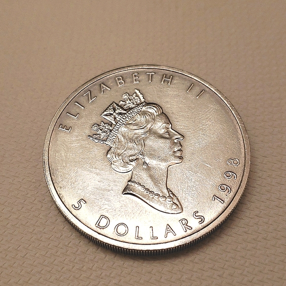 ELIZABETH II 5 DOLLARS 1998 CANADA MAPLE LEAF 9999 - Picture 2 of 6